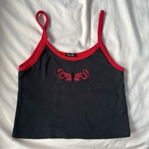 brandy melville red dragon top